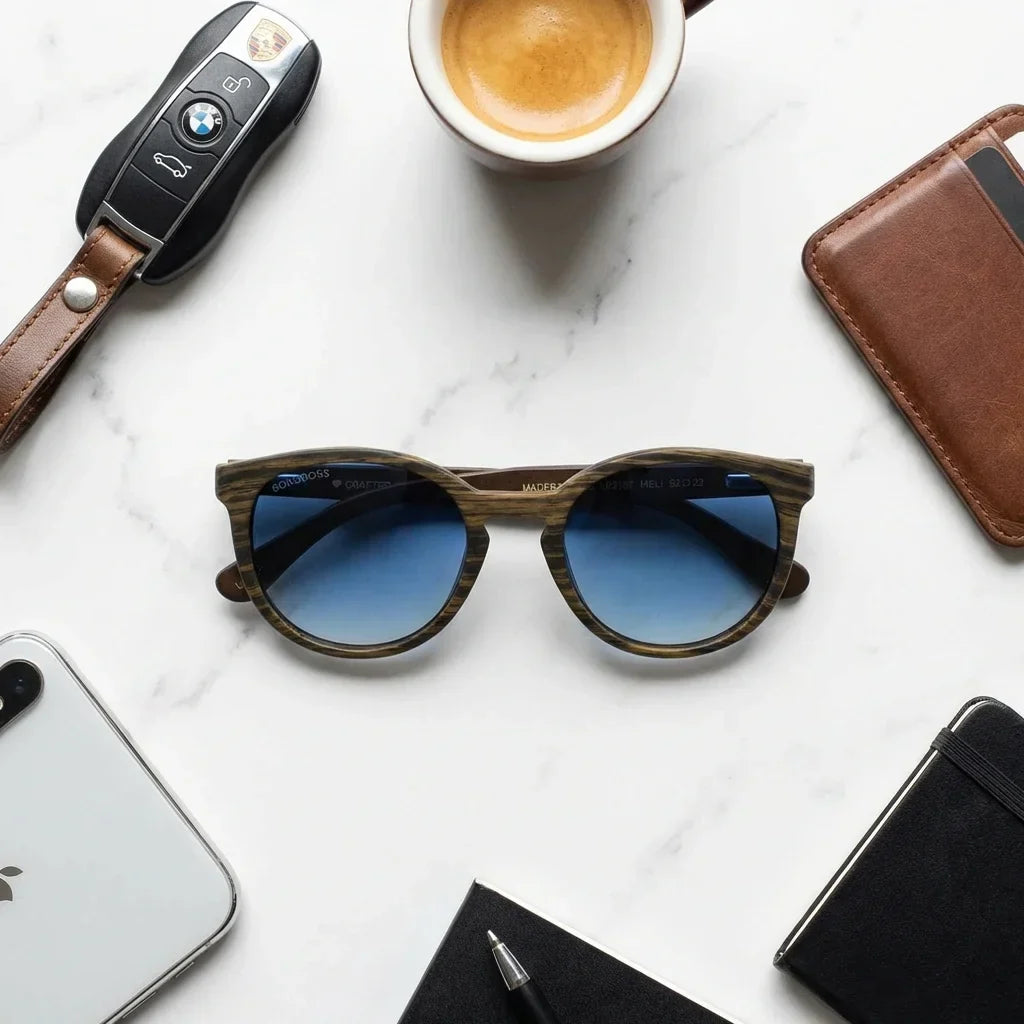 Meli Ebony Round Polarized Sunglasses