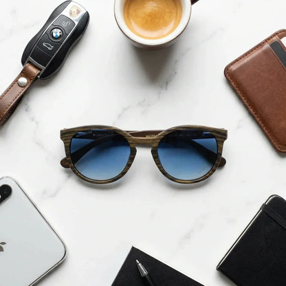 Meli Ebony Round Polarized Sunglasses