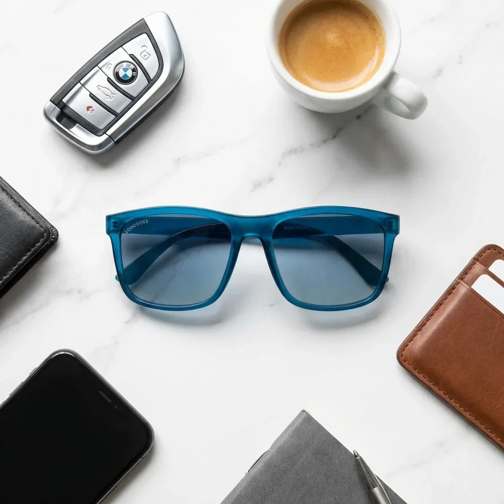 Rapanui RPET rectangular polarized sunglasses in recycled plastic · ReFramed, photo 10 of 30