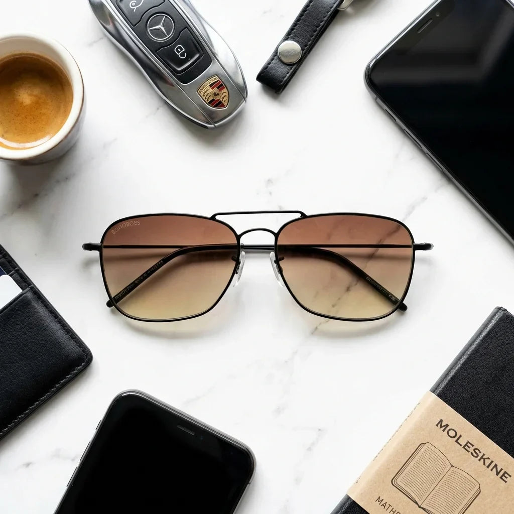 Commander Reverse aviator sunglasses, stainless steel and bio-acetate · ReFramed, photo 18 of 27