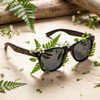 Acacia Dark Designer's wayfarer-style polarized sunglasses in recycled plastic · ReFramed, photo 19 of 30