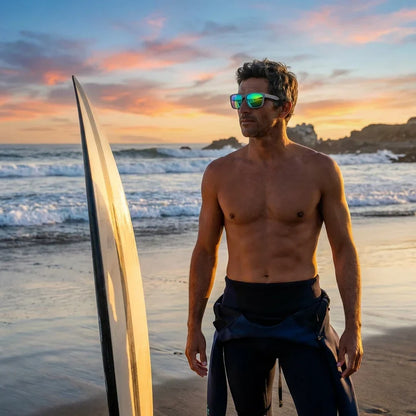 Flock rectangular sunglasses with polarized lenses, TR90 frame · ReFramed, photo 7 of 17