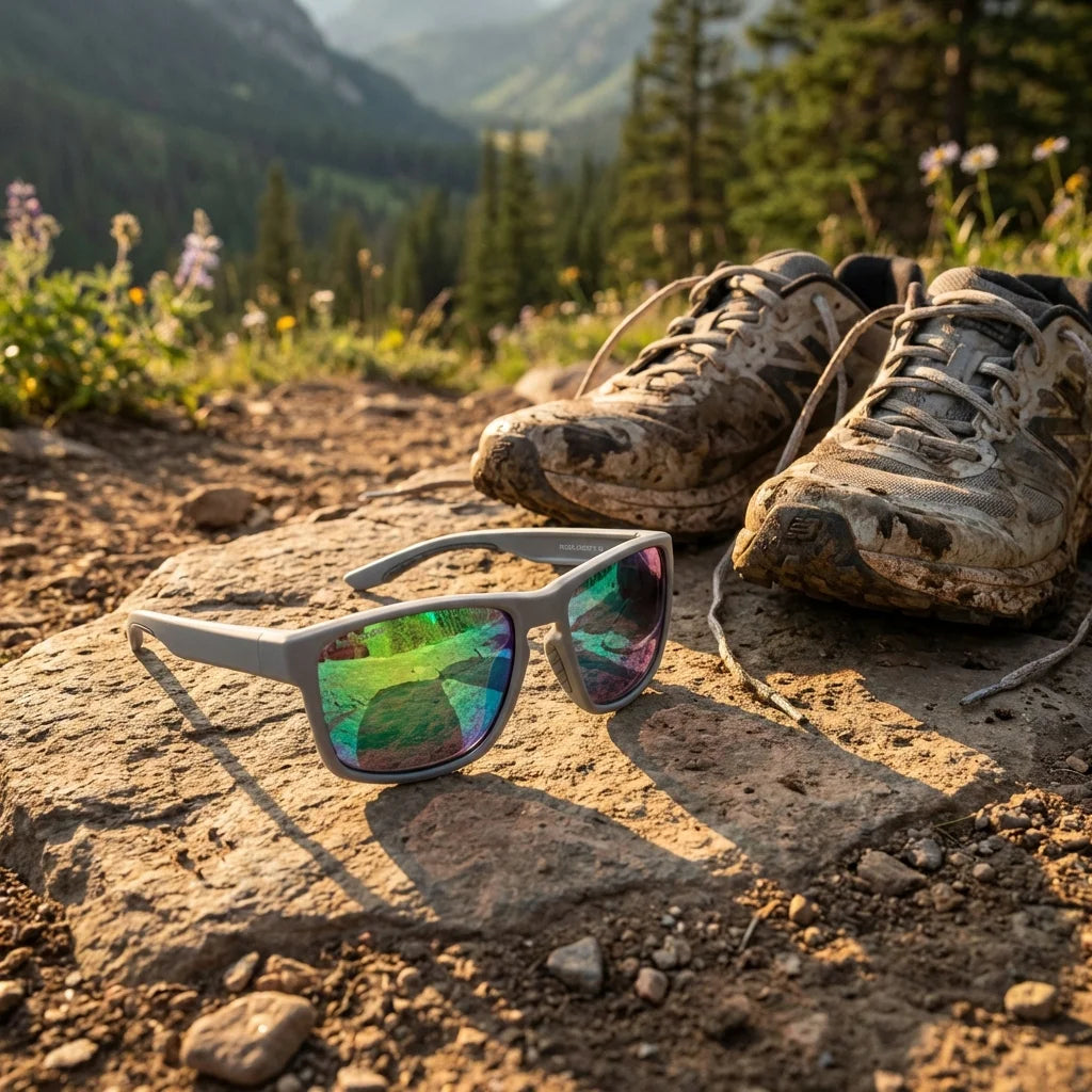 Flock rectangular sunglasses with polarized lenses, TR90 frame · ReFramed, photo 9 of 17