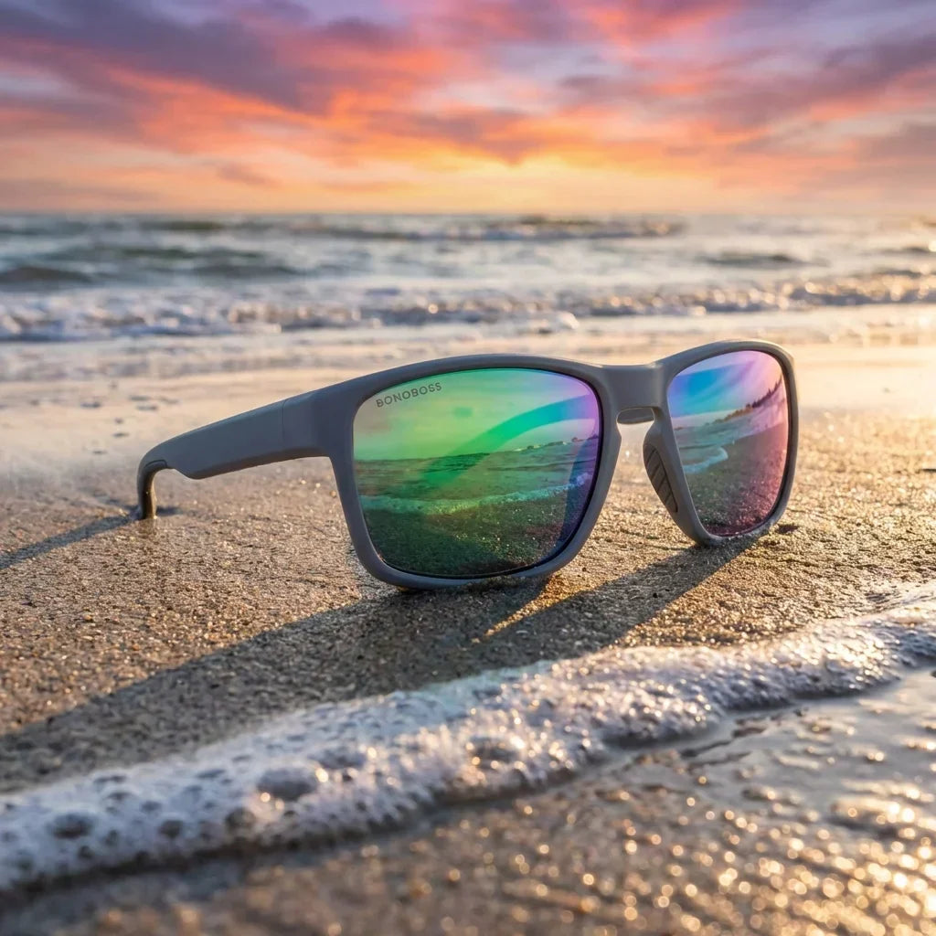 Flock rectangular sunglasses with polarized lenses, TR90 frame · ReFramed, photo 10 of 17