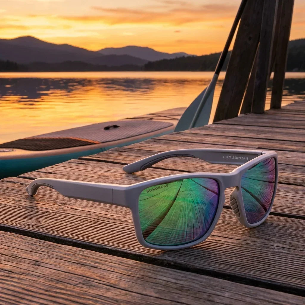 Flock rectangular sunglasses with polarized lenses, TR90 frame · ReFramed, photo 15 of 17
