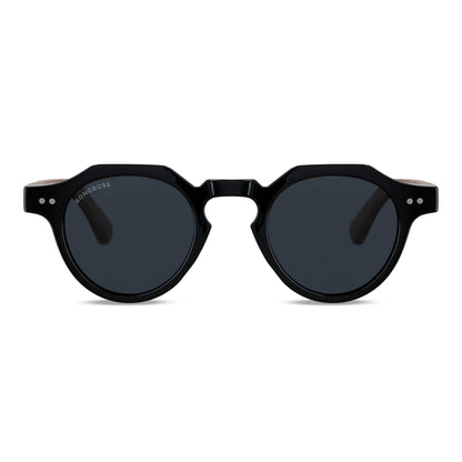 Angostura hexagonal polarized sunglasses with natural wood temples · ReFramed, photo 5 of 9
