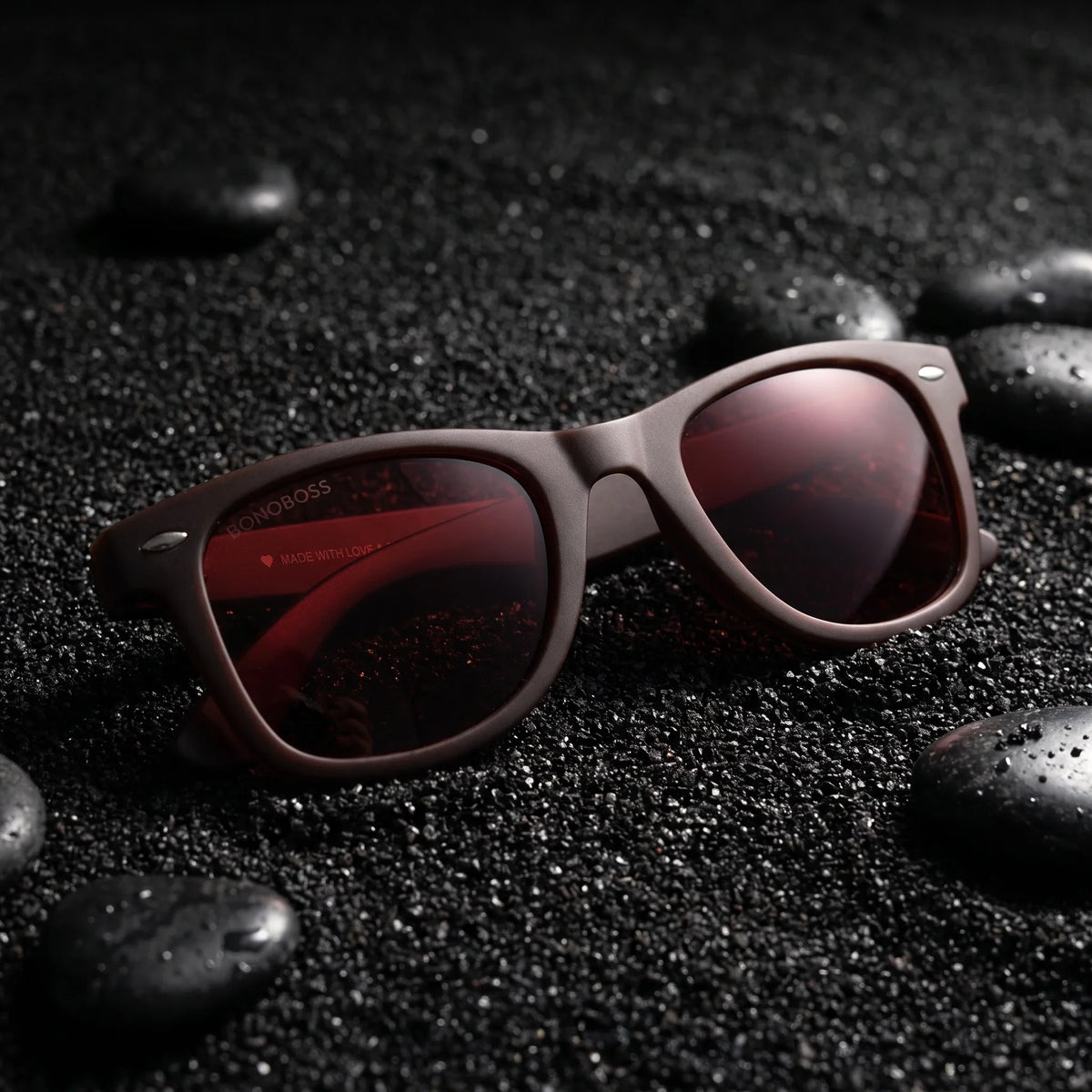 Acacia RPET Brown Wayfarer-Style Polarized Sunglasses