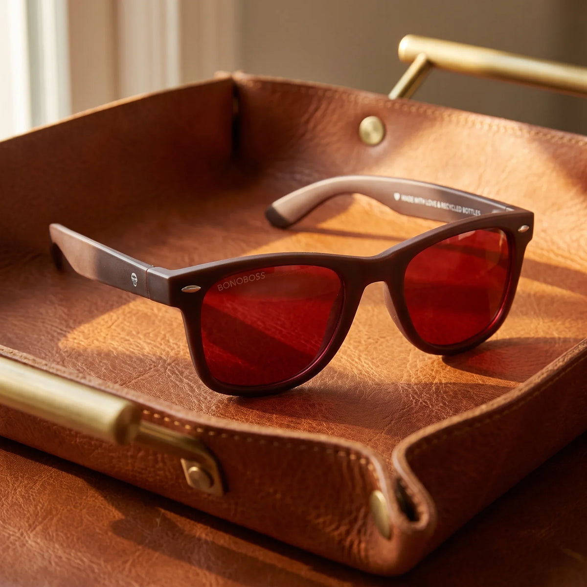 Acacia RPET Brown Wayfarer-Style Polarized Sunglasses