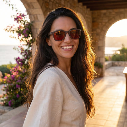 Acacia RPET Brown Wayfarer-Style Polarized Sunglasses