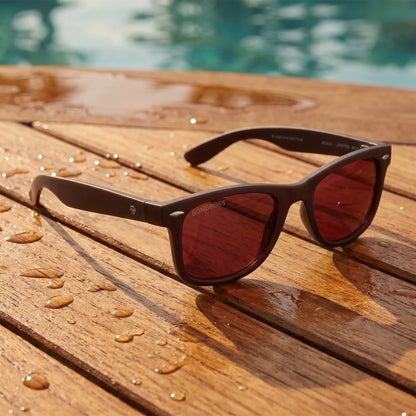 Acacia RPET Brown Wayfarer-Style Polarized Sunglasses