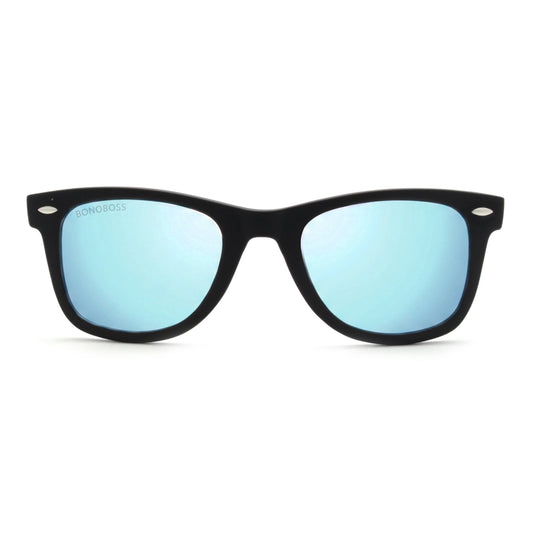 Acacia RPET Black wayfarer-style polarized sunglasses in recycled plastic · ReFramed, photo 1 of 30
