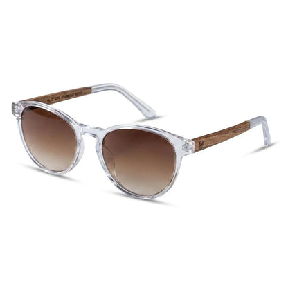 Chiloé 220 Blue round polarized sunglasses in bio-acetate and natural wood · ReFramed, photo 6 of 22