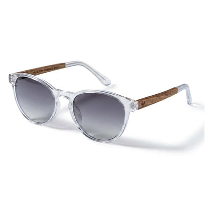 Chiloé 220 Blue round polarized sunglasses in bio-acetate and natural wood · ReFramed, photo 10 of 22