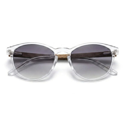 Chiloé 220 Blue round polarized sunglasses in bio-acetate and natural wood · ReFramed, photo 9 of 22