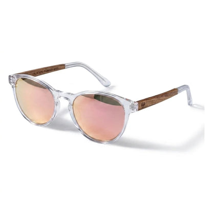 Chiloé 220 Blue round polarized sunglasses in bio-acetate and natural wood · ReFramed, photo 22 of 22
