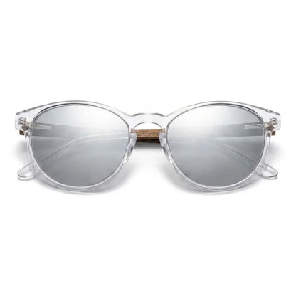 Chiloé 220 Blue round polarized sunglasses in bio-acetate and natural wood · ReFramed, photo 17 of 22