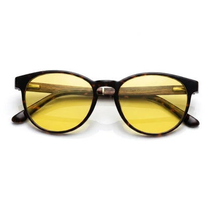 Chiloé 220 round polarized sunglasses in tortoise bio-acetate and wood · ReFramed, photo 11 of 22