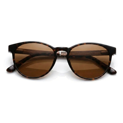 Chiloé 220 round polarized sunglasses in tortoise bio-acetate and wood · ReFramed, photo 2 of 22