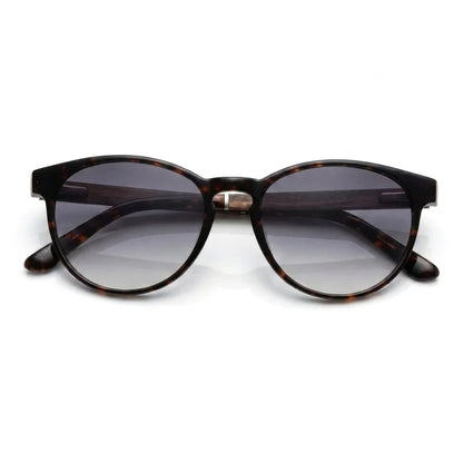 Chiloé 220 round polarized sunglasses in tortoise bio-acetate and wood · ReFramed, photo 9 of 22
