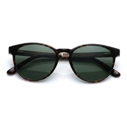 Chiloé 220 round polarized sunglasses in tortoise bio-acetate and wood · ReFramed, photo 3 of 22