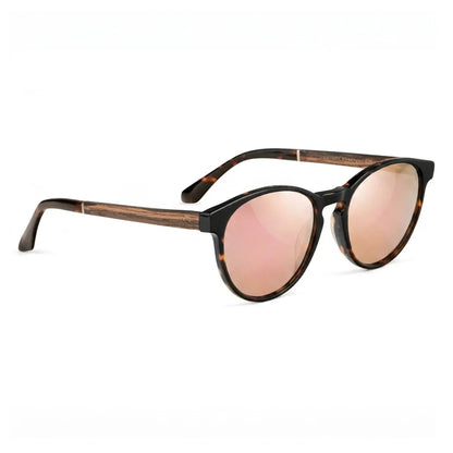 Chiloé 220 round polarized sunglasses in tortoise bio-acetate and wood · ReFramed, photo 22 of 22