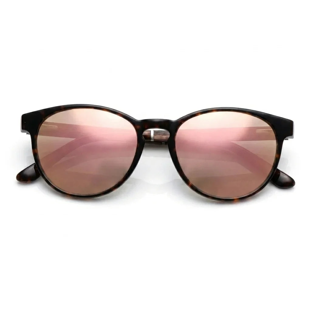 Chiloé 220 round polarized sunglasses in tortoise bio-acetate and wood · ReFramed, photo 21 of 22