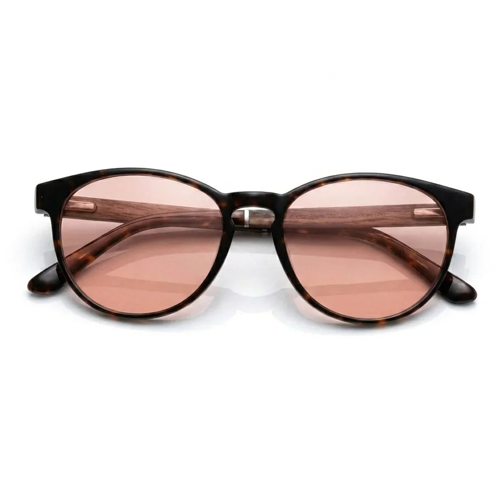 Chiloé 220 round polarized sunglasses in tortoise bio-acetate and wood · ReFramed, photo 13 of 22