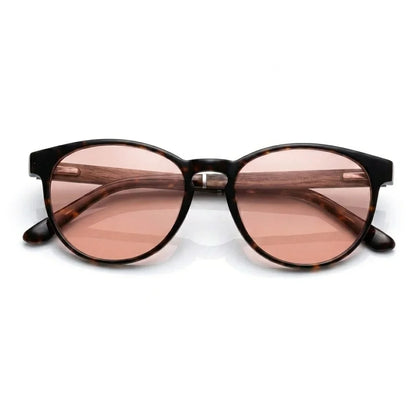 Chiloé 220 round polarized sunglasses in tortoise bio-acetate and wood · ReFramed, photo 13 of 22