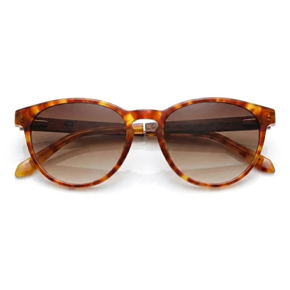 Chiloé 220 round polarized sunglasses in orange bio-acetate and wood · ReFramed, photo 5 of 22