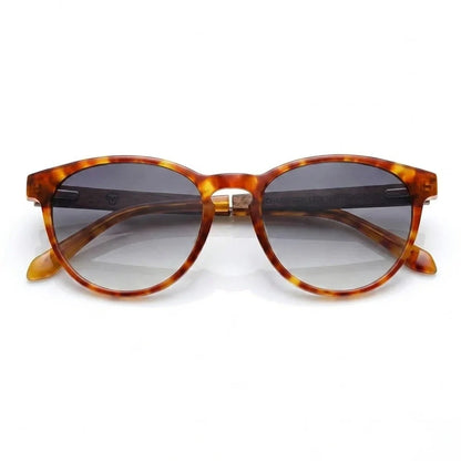 Chiloé 220 round polarized sunglasses in orange bio-acetate and wood · ReFramed, photo 9 of 22