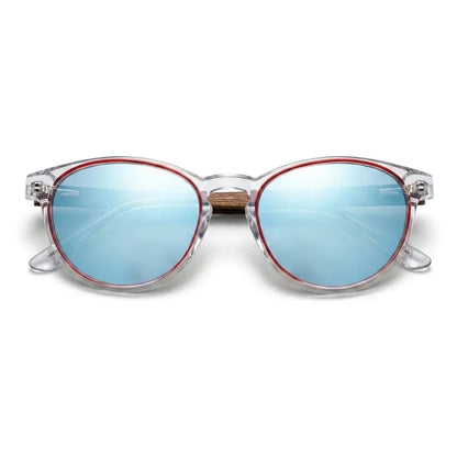 Chiloé 220 Red round polarized sunglasses in bio-acetate and natural wood · ReFramed, photo 15 of 22