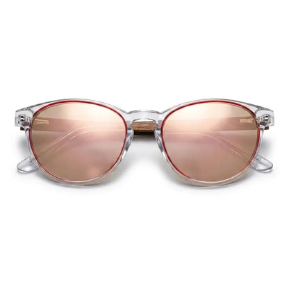 Chiloé 220 Red round polarized sunglasses in bio-acetate and natural wood · ReFramed, photo 21 of 22