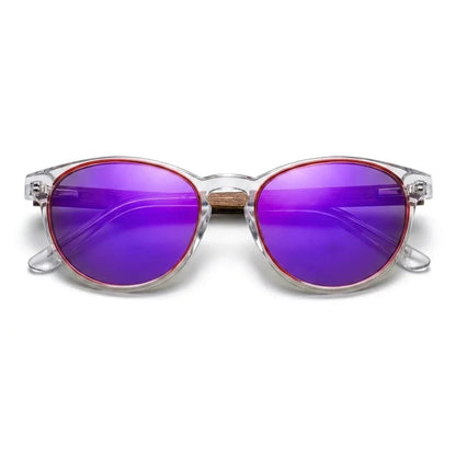 Chiloé 220 Red round polarized sunglasses in bio-acetate and natural wood · ReFramed, photo 19 of 22