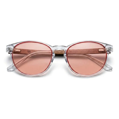 Chiloé 220 Red round polarized sunglasses in bio-acetate and natural wood · ReFramed, photo 13 of 22