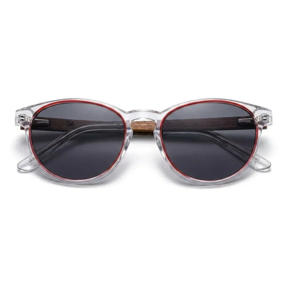 Chiloé 220 Red round polarized sunglasses in bio-acetate and natural wood · ReFramed, photo 7 of 22