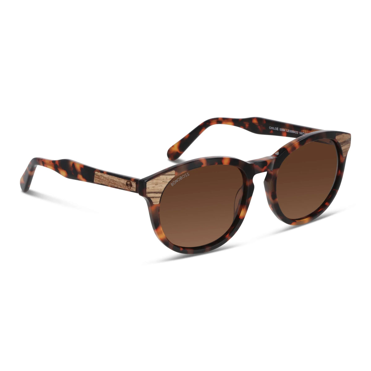 Chiloé 0084 round polarized sunglasses in bio-acetate and natural wood · ReFramed, photo 13 of 30