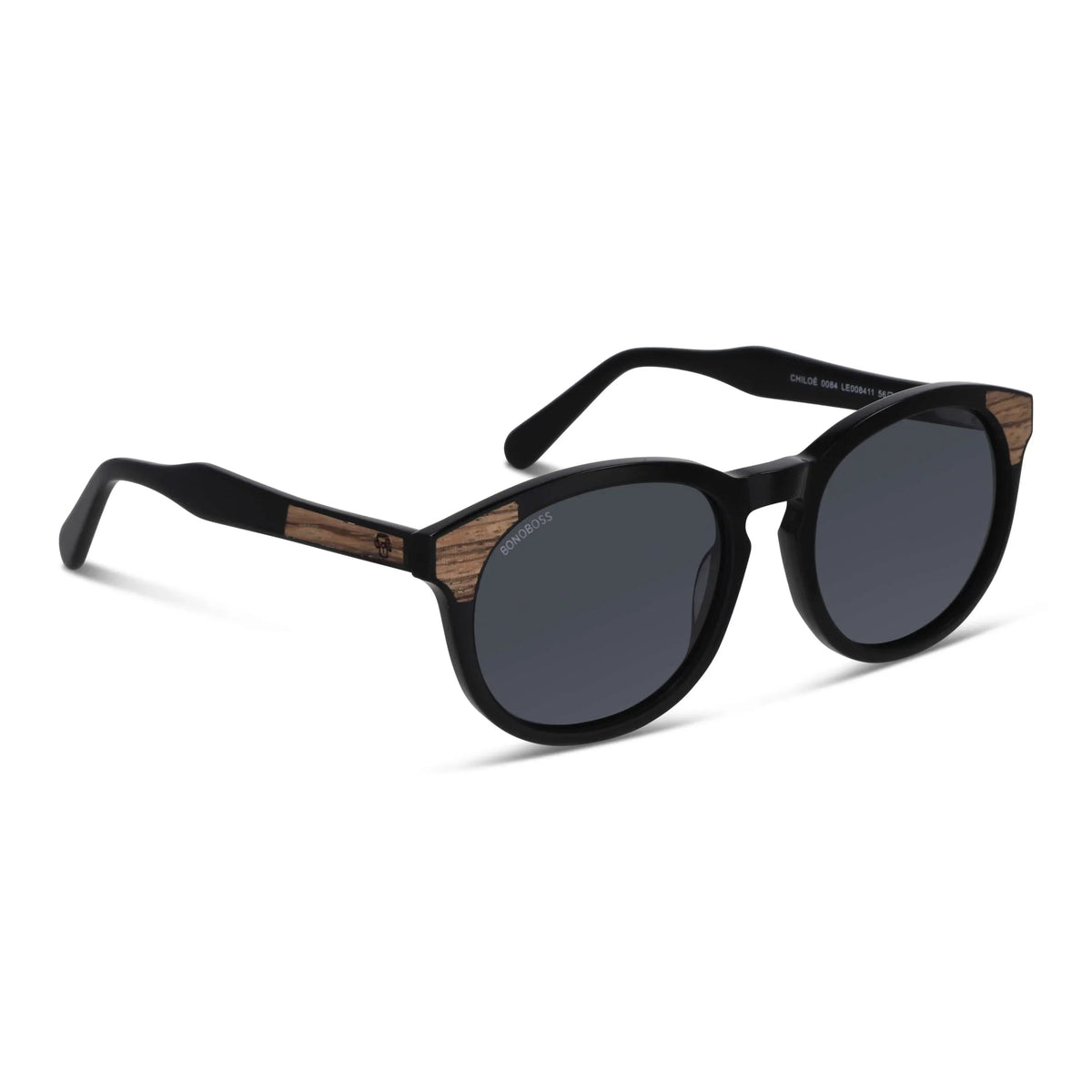 Chiloé 0084 round polarized sunglasses in bio-acetate and natural wood · ReFramed, photo 30 of 30