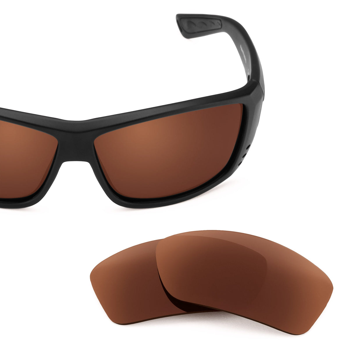 Costa Cat Cay replacement lenses — Dark Brown polarized sunglass lens, 100% UV | ReFramed