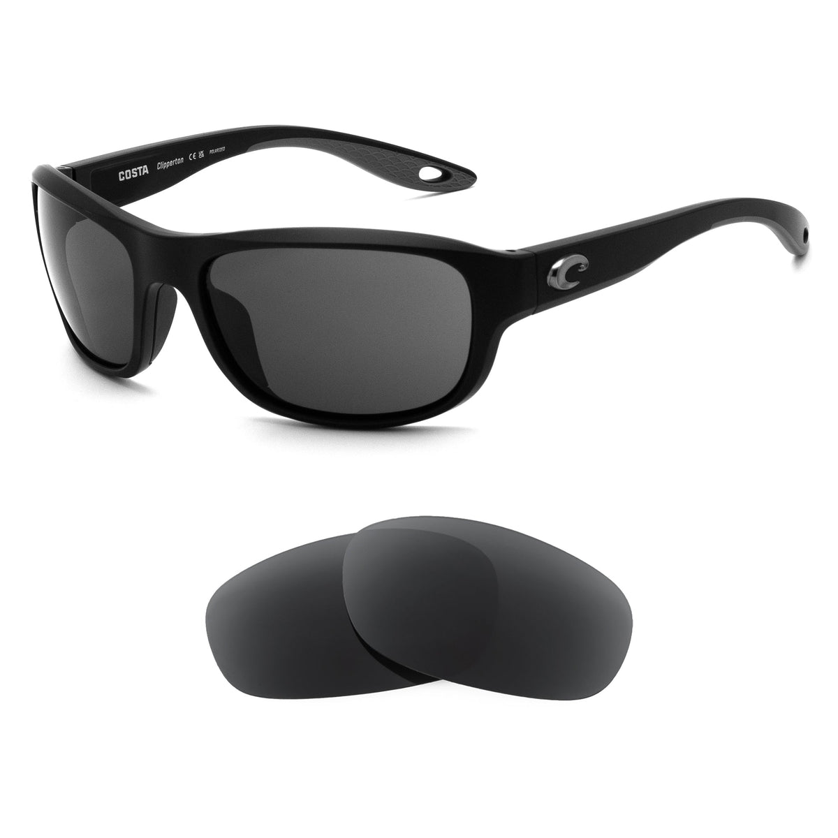 Costa Clipperton replacement lenses — precision-cut polarized sunglass lenses, 100% UV | ReFramed