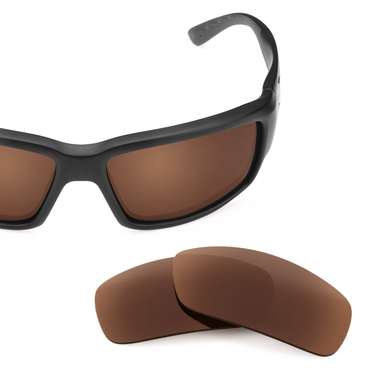 Costa Fantail replacement lenses — Dark Brown polarized sunglass lens, 100% UV | ReFramed