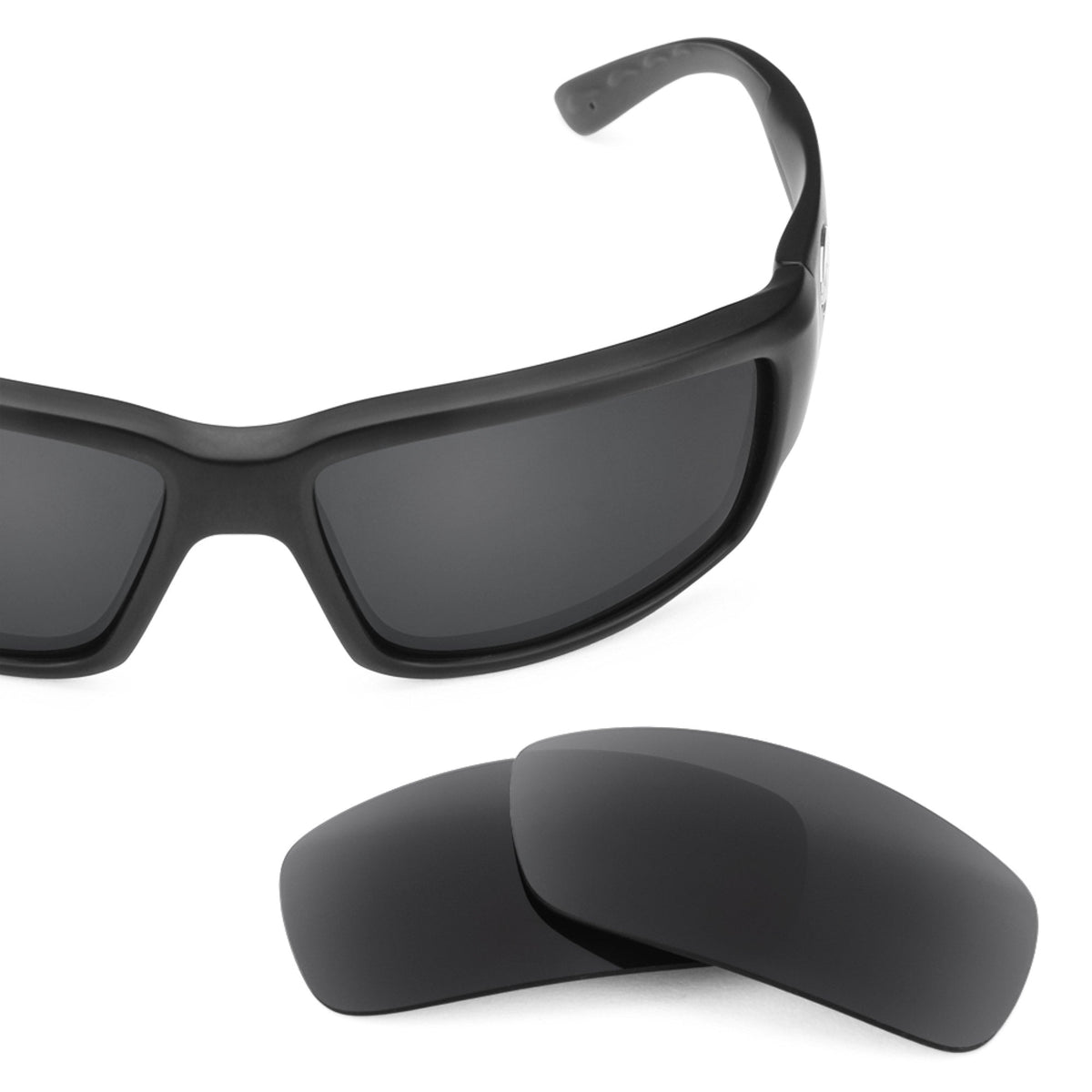 Costa Fantail replacement lenses — Stealth Black polarized sunglass lens, 100% UV | ReFramed