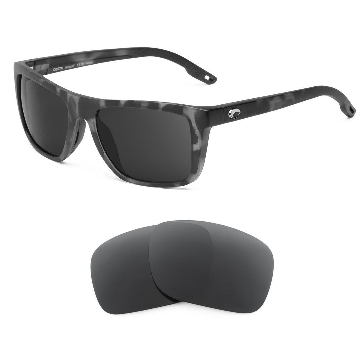 Costa Mainsail replacement lenses — precision-cut polarized sunglass lenses, 100% UV | ReFramed