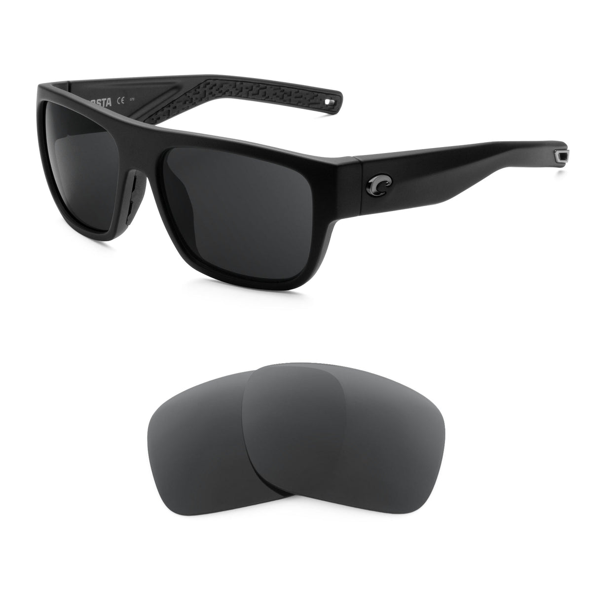 Costa Sampan replacement lenses — precision-cut polarized sunglass lenses, 100% UV | ReFramed