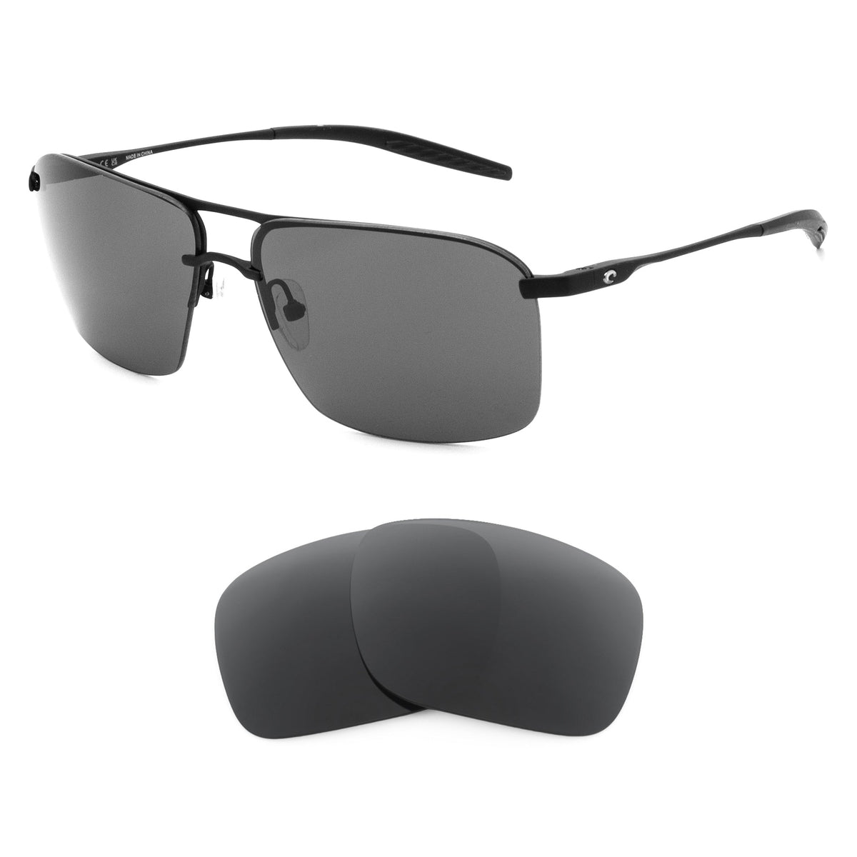 Costa Skimmer replacement lenses — precision-cut polarized sunglass lenses, 100% UV | ReFramed