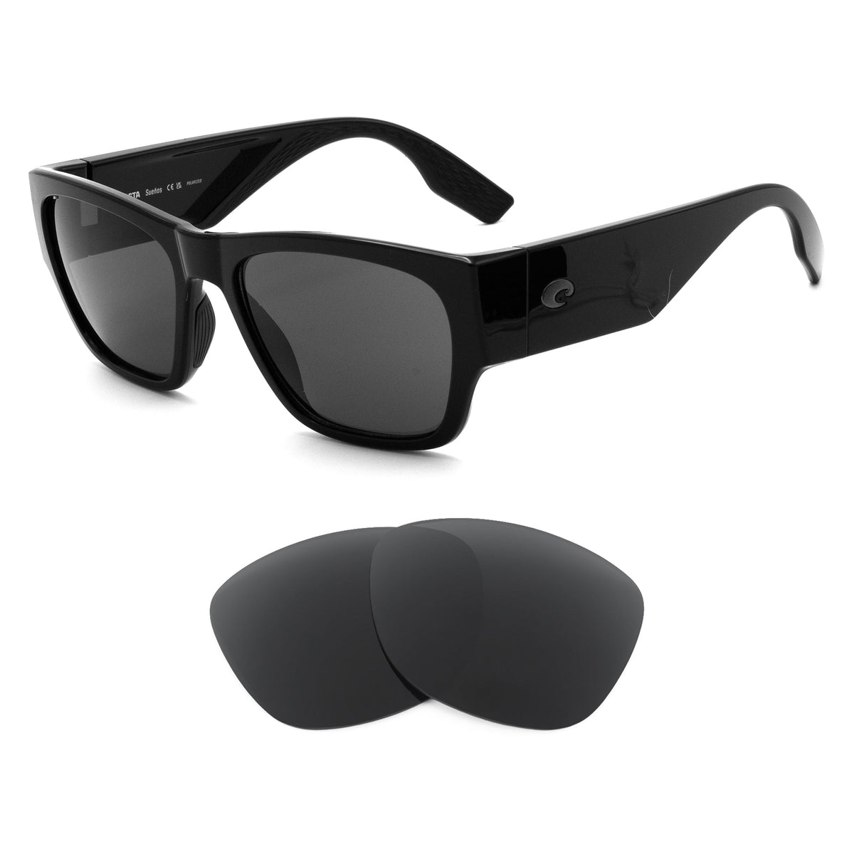 Costa Suenos replacement lenses — precision-cut polarized sunglass lenses, 100% UV | ReFramed