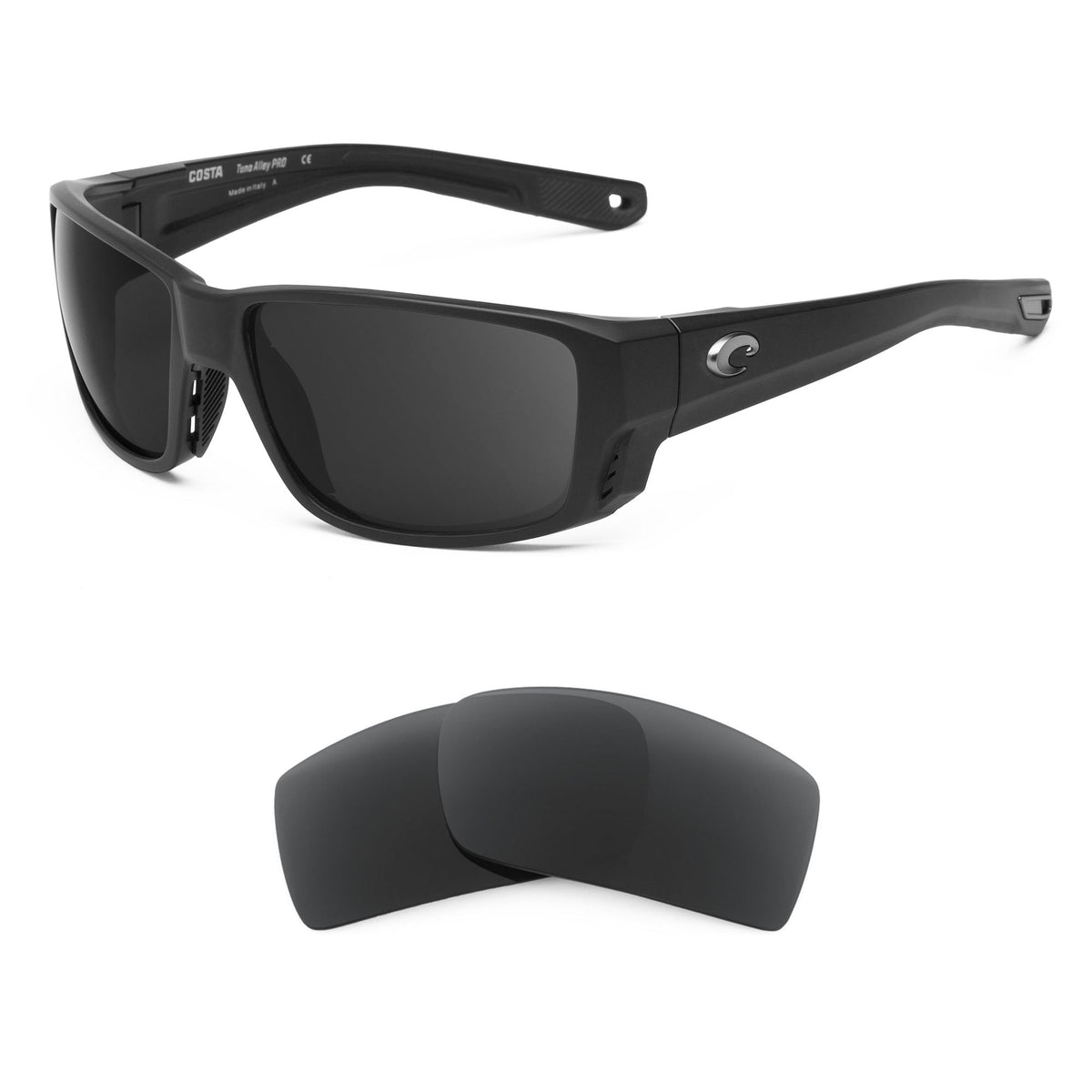 Costa Tuna Alley Pro replacement lenses — precision-cut polarized sunglass lenses, 100% UV | ReFramed