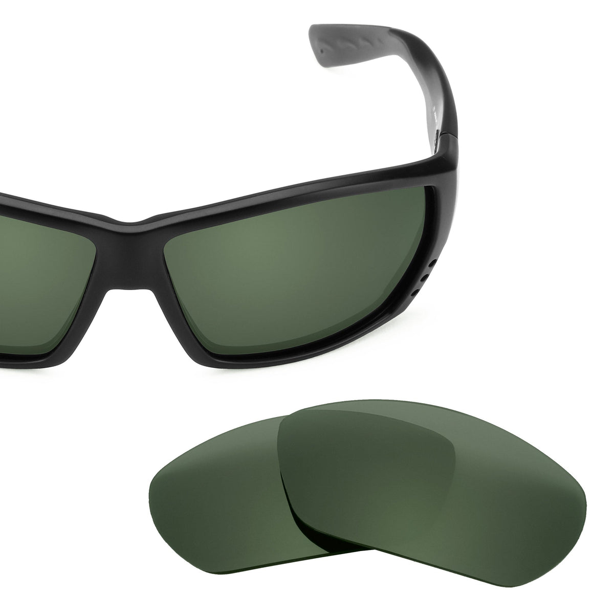 Costa Tuna Alley replacement lenses — Gray Green polarized sunglass lens, 100% UV | ReFramed