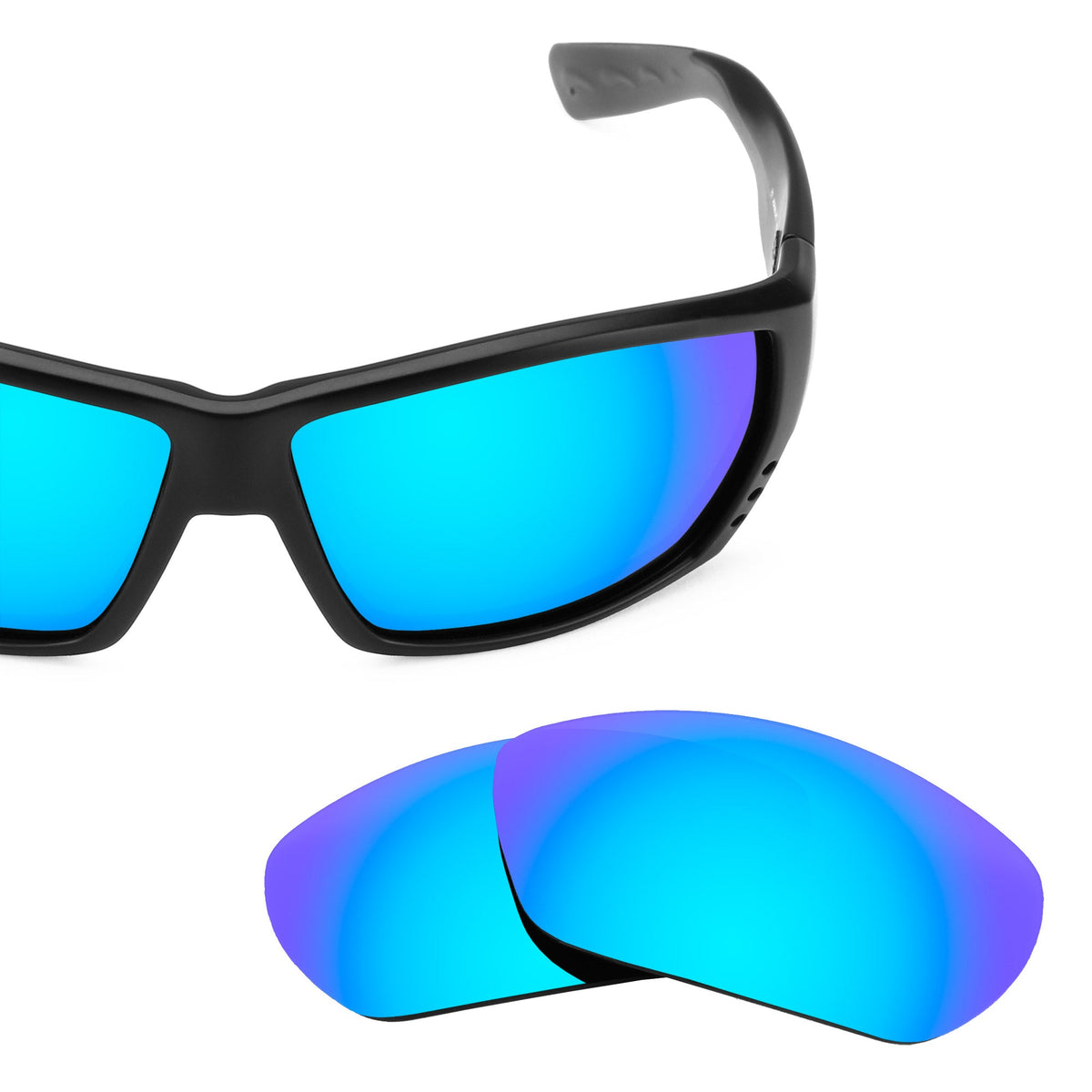 Costa Tuna Alley replacement lenses — Ice Blue MirrorShield® polarized sunglass lens, 100% UV | ReFramed