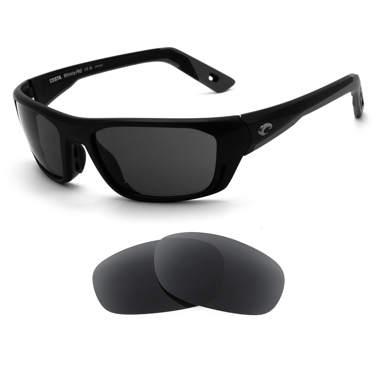 Costa Whitetip Pro replacement lenses — precision-cut polarized sunglass lenses, 100% UV | ReFramed