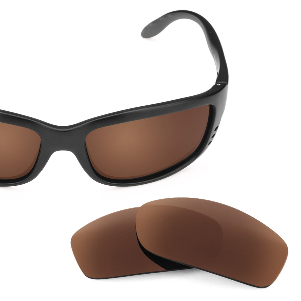 Costa Zane replacement lenses — Dark Brown polarized sunglass lens, 100% UV | ReFramed